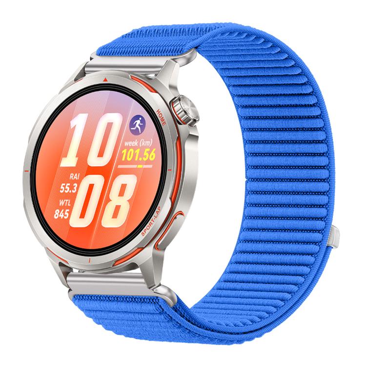 For Huawei Watch GT Runner 2 Woven Nylon Hook And Loop Fastener Metal Interface Watch Band