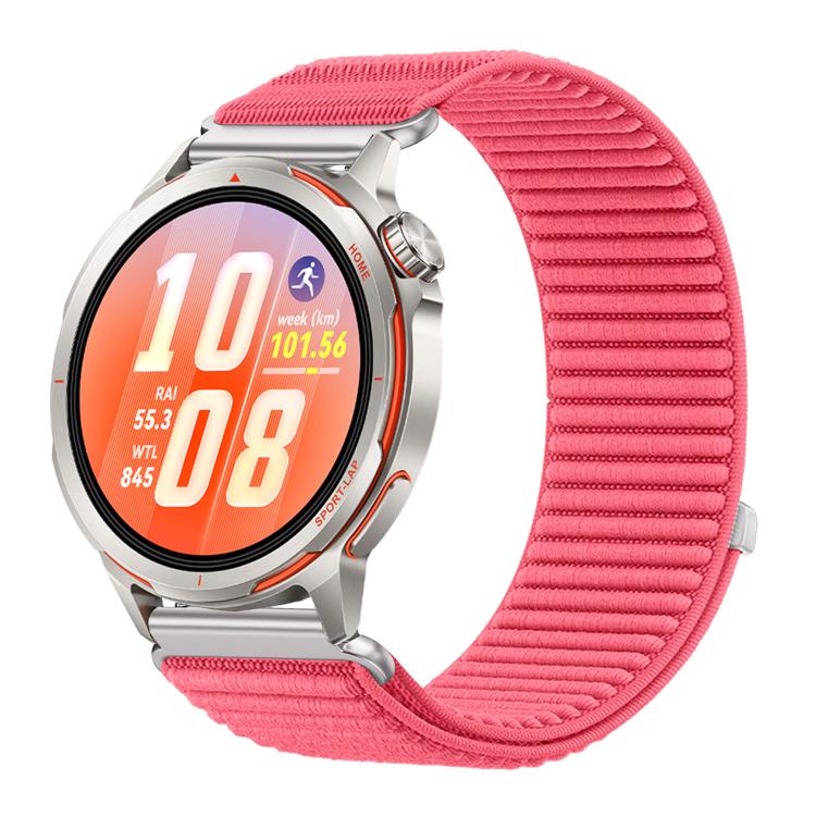 For Huawei Watch GT Runner 2 Woven Nylon Hook And Loop Fastener Metal Interface Watch Band