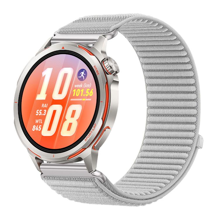 For Huawei Watch GT Runner 2 Woven Nylon Hook And Loop Fastener Metal Interface Watch Band