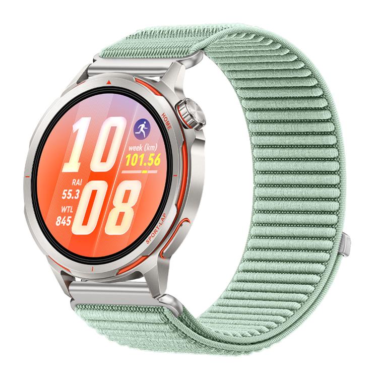 For Huawei Watch GT Runner 2 Woven Nylon Hook And Loop Fastener Metal Interface Watch Band