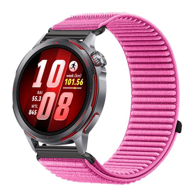 For Huawei Watch GT Runner 2 Woven Nylon Hook And Loop Fastener Metal Interface Watch Band