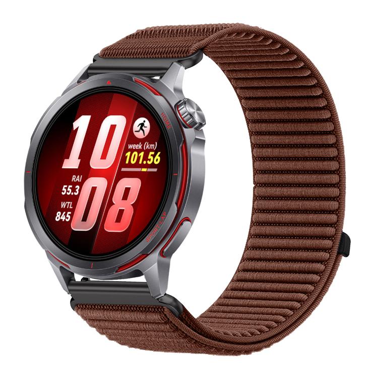 For Huawei Watch GT Runner 2 Woven Nylon Hook And Loop Fastener Metal Interface Watch Band