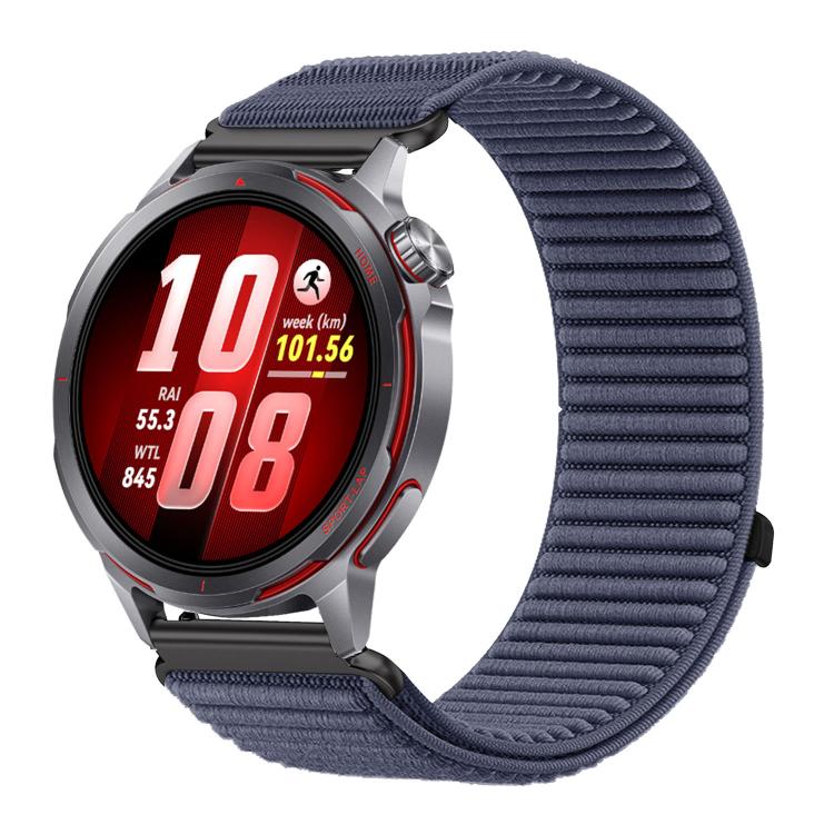For Huawei Watch GT Runner 2 Woven Nylon Hook And Loop Fastener Metal Interface Watch Band