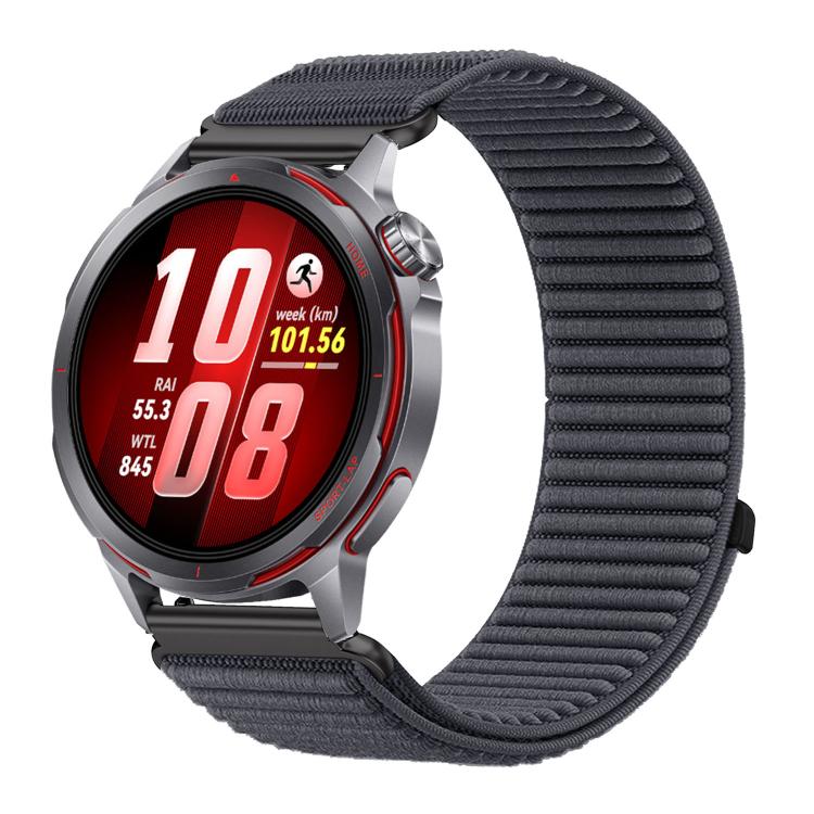 For Huawei Watch GT Runner 2 Woven Nylon Hook And Loop Fastener Metal Interface Watch Band
