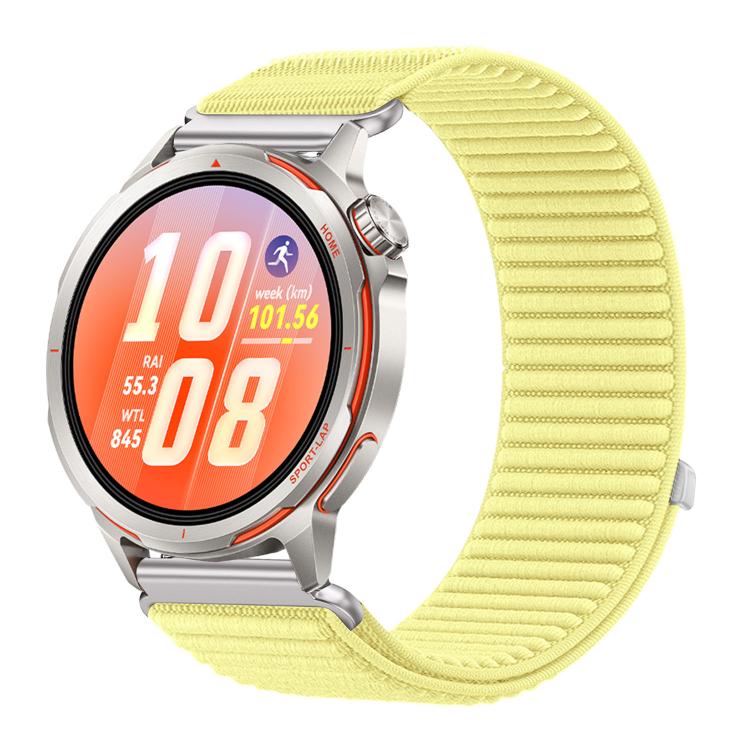 For Huawei Watch GT Runner 2 Woven Nylon Hook And Loop Fastener Metal Interface Watch Band