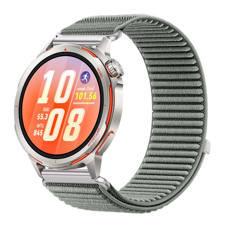 For Huawei Watch GT Runner 2 Woven Nylon Hook And Loop Fastener Metal Interface Watch Band