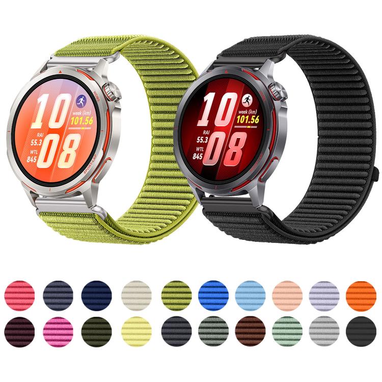 For Huawei Watch GT Runner 2 Woven Nylon Hook And Loop Fastener Metal Interface Watch Band
