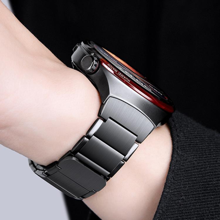 For Huawei Watch 4 Pro Seamless Press Button Three Beads Magnetic Stainless Steel Watch Band