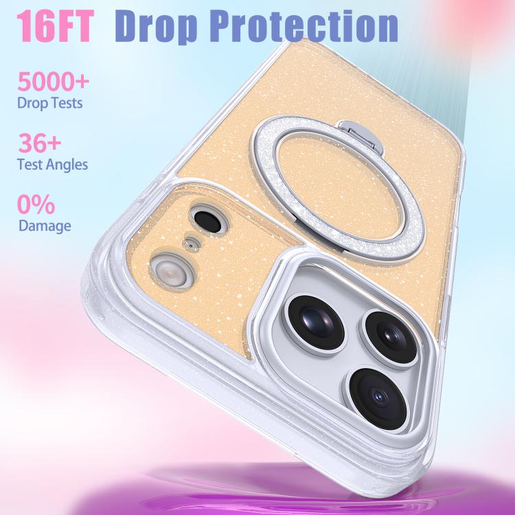 For iPhone 17 Pro Max Starry Glitter Magnetic Holder Phone Case