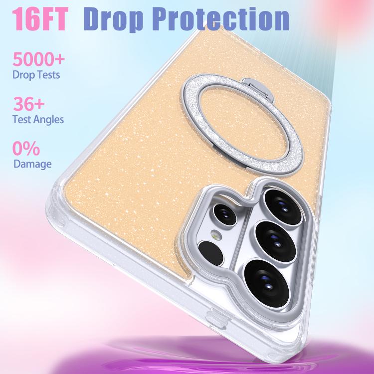 For Samsung Galaxy S26 Ultra 5G Starry Glitter Magnetic Holder Phone Case