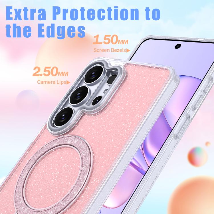 For Samsung Galaxy S26 Ultra 5G Starry Glitter Magnetic Holder Phone Case
