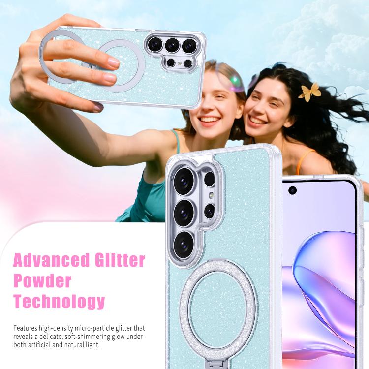 For Samsung Galaxy S26 Ultra 5G Starry Glitter Magnetic Holder Phone Case