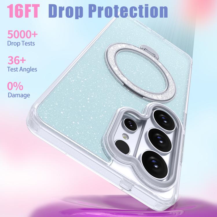 For Samsung Galaxy S26 Ultra 5G Starry Glitter Magnetic Holder Phone Case