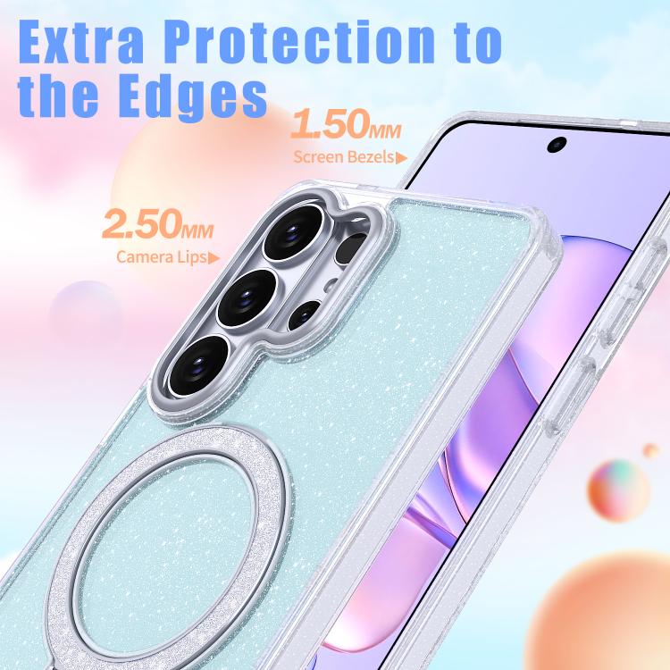 For Samsung Galaxy S26 Ultra 5G Starry Glitter Magnetic Holder Phone Case