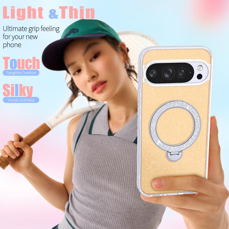 For Google Pixel 10 Pro XL Starry Glitter Magnetic Holder Phone Case