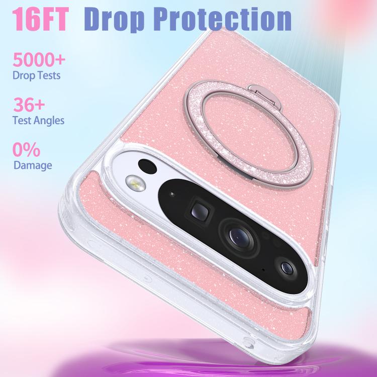 For Google Pixel 10 Pro XL Starry Glitter Magnetic Holder Phone Case