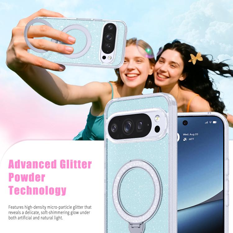 For Google Pixel 10 Pro XL Starry Glitter Magnetic Holder Phone Case