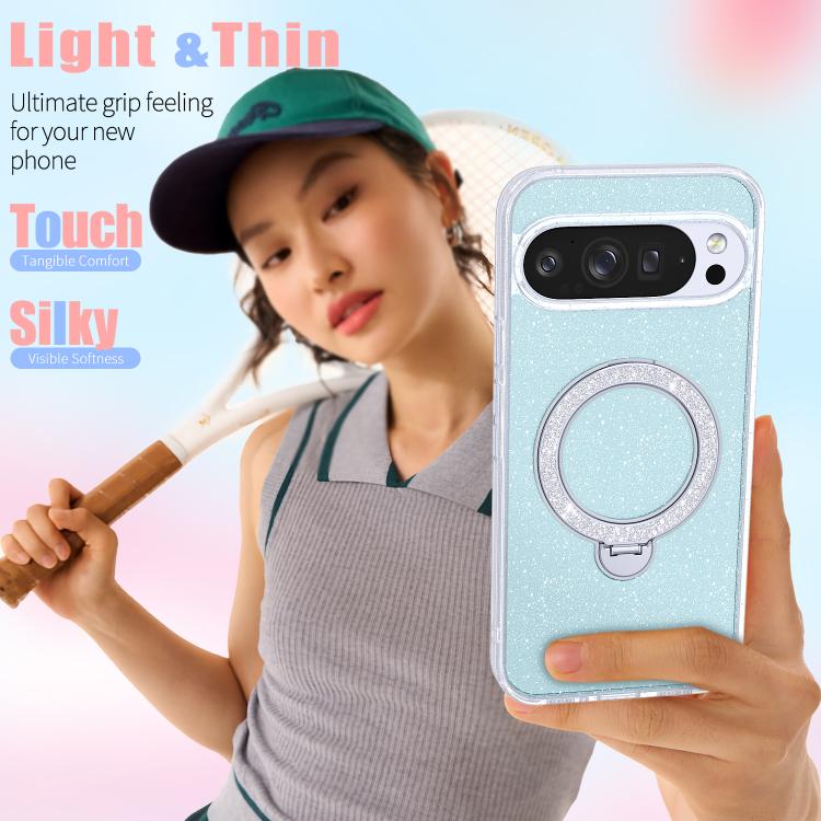 For Google Pixel 10 Pro XL Starry Glitter Magnetic Holder Phone Case