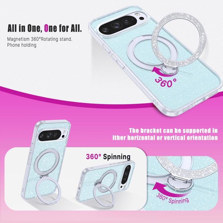 For Google Pixel 10 Pro XL Starry Glitter Magnetic Holder Phone Case