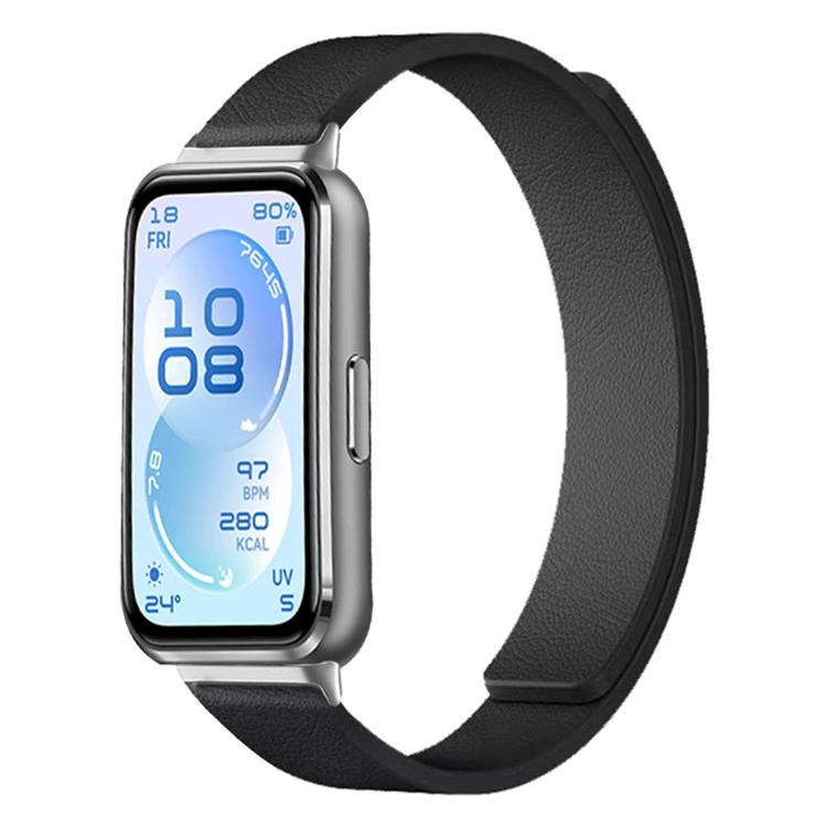 For Huawei Band 11 / Band 11 Pro Lychee Texture Soft Magnetic Silicone Watch Band