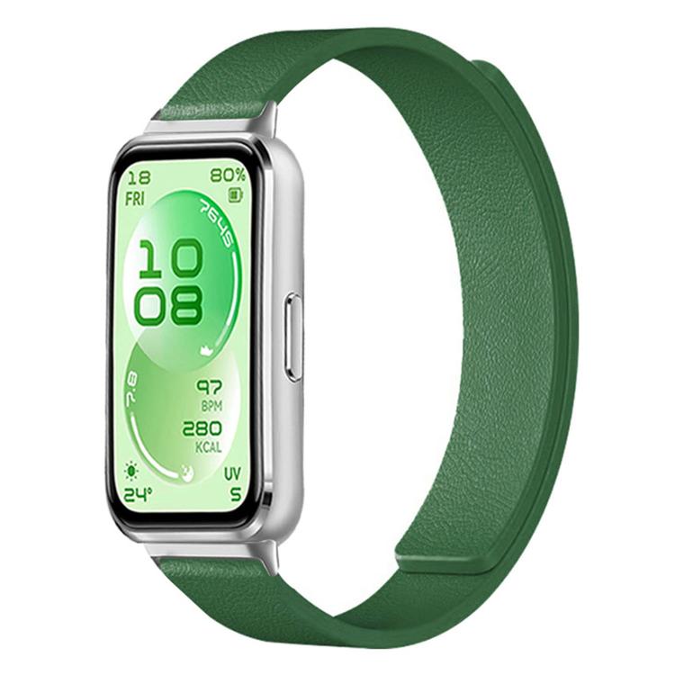 For Huawei Band 11 / Band 11 Pro Lychee Texture Soft Magnetic Silicone Watch Band