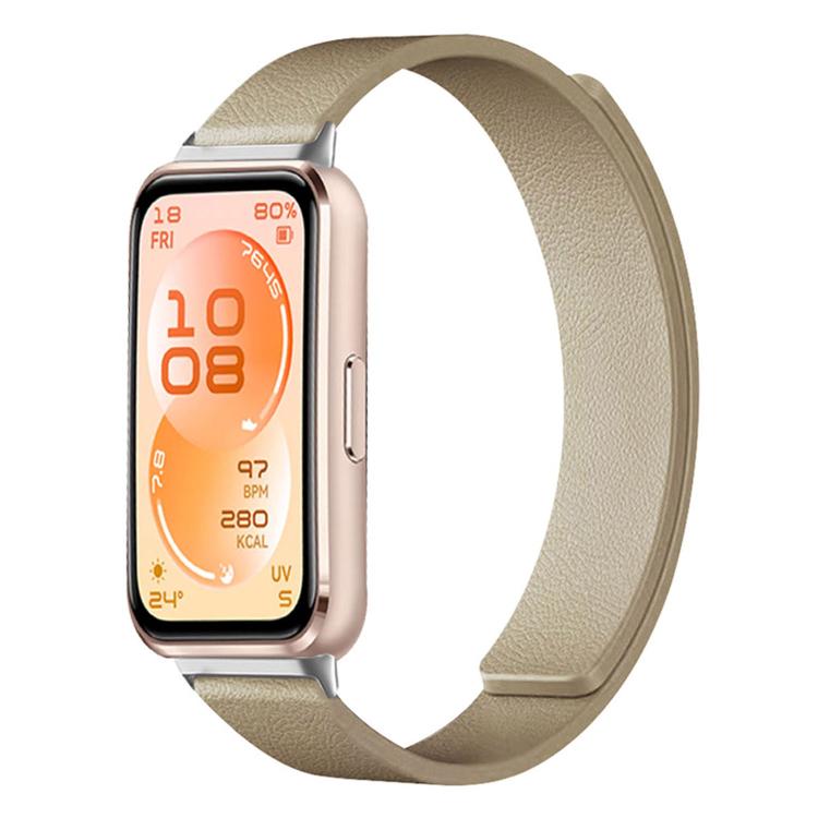 For Huawei Band 11 / Band 11 Pro Lychee Texture Soft Magnetic Silicone Watch Band