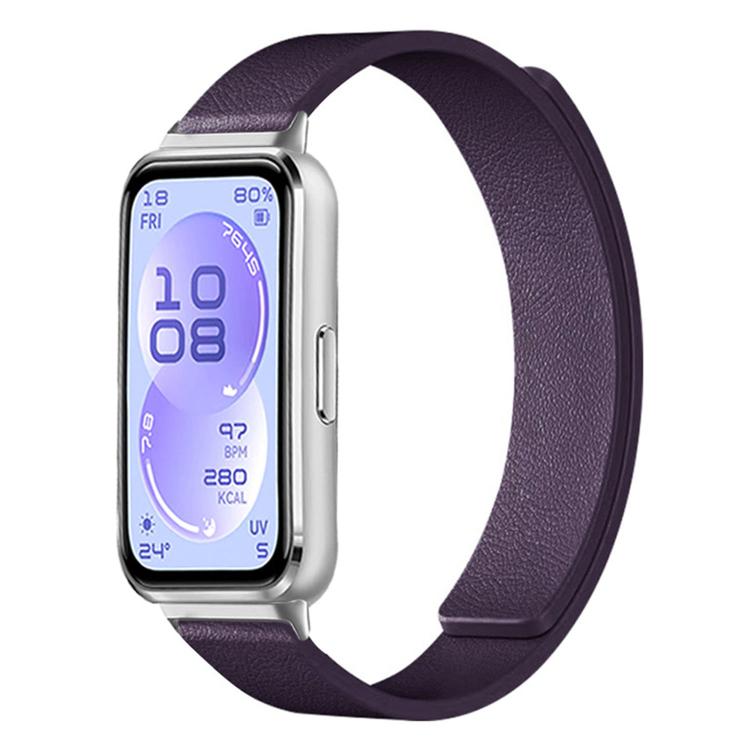 For Huawei Band 11 / Band 11 Pro Lychee Texture Soft Magnetic Silicone Watch Band