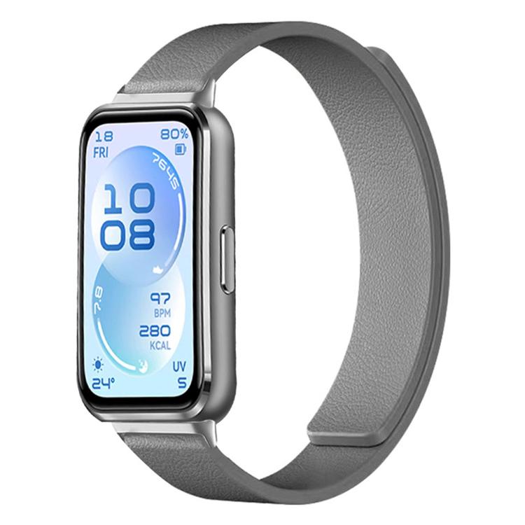 For Huawei Band 11 / Band 11 Pro Lychee Texture Soft Magnetic Silicone Watch Band