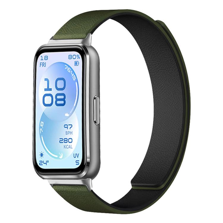 For Huawei Band 11 / Band 11 Pro Lychee Texture Soft Magnetic Silicone Watch Band
