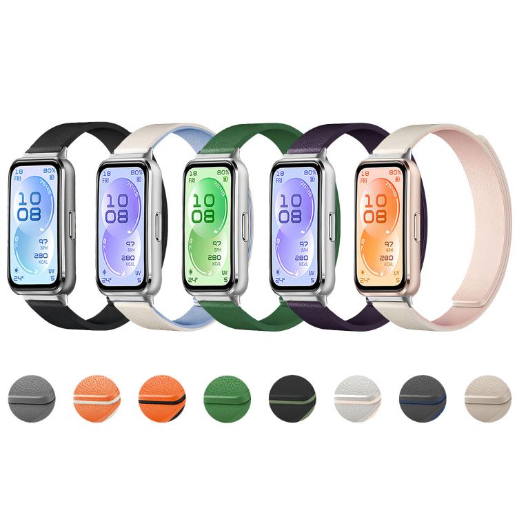 For Huawei Band 11 / Band 11 Pro Lychee Texture Soft Magnetic Silicone Watch Band