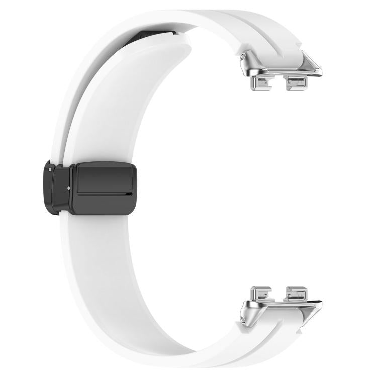 For Huawei Band 11 / Band 11 Pro Folding Magnetic Black Clasp Solid Color Silicone Watch Band