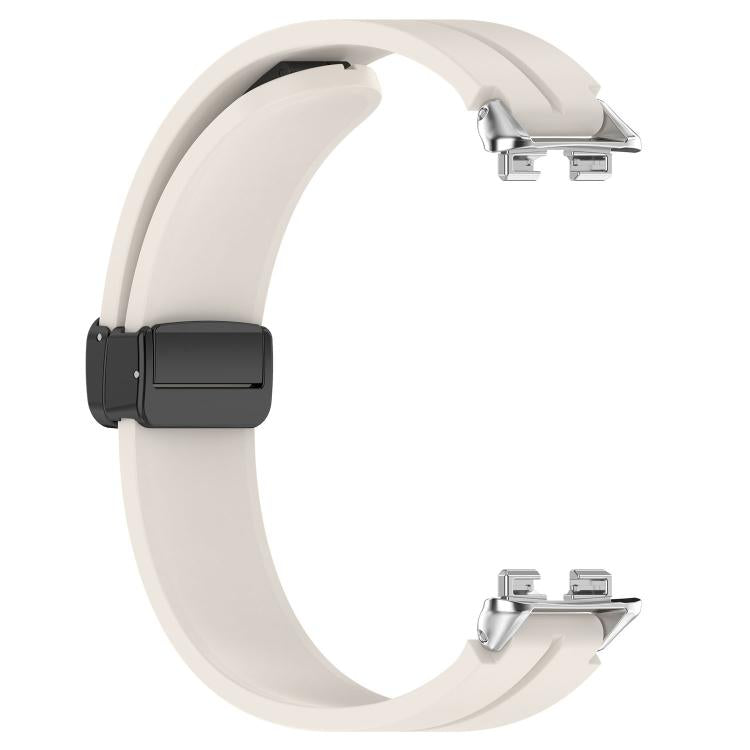 For Huawei Band 11 / Band 11 Pro Folding Magnetic Black Clasp Solid Color Silicone Watch Band