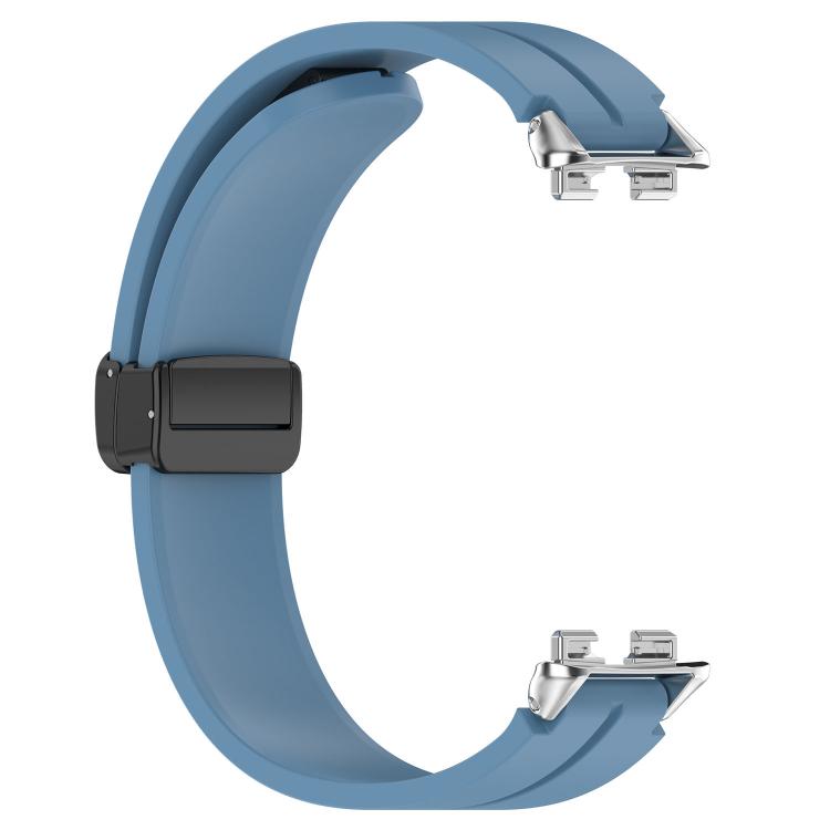 For Huawei Band 11 / Band 11 Pro Folding Magnetic Black Clasp Solid Color Silicone Watch Band