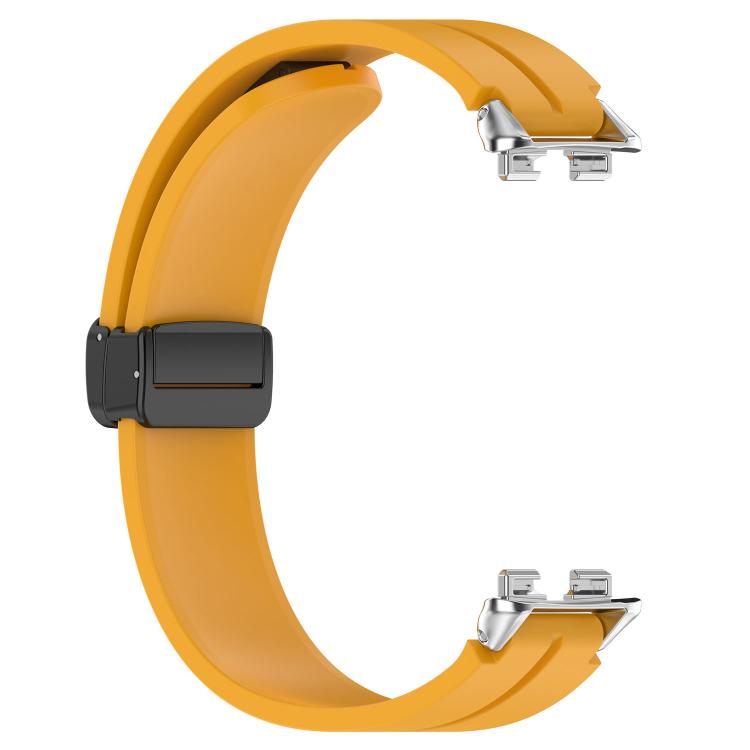 For Huawei Band 11 / Band 11 Pro Folding Magnetic Black Clasp Solid Color Silicone Watch Band