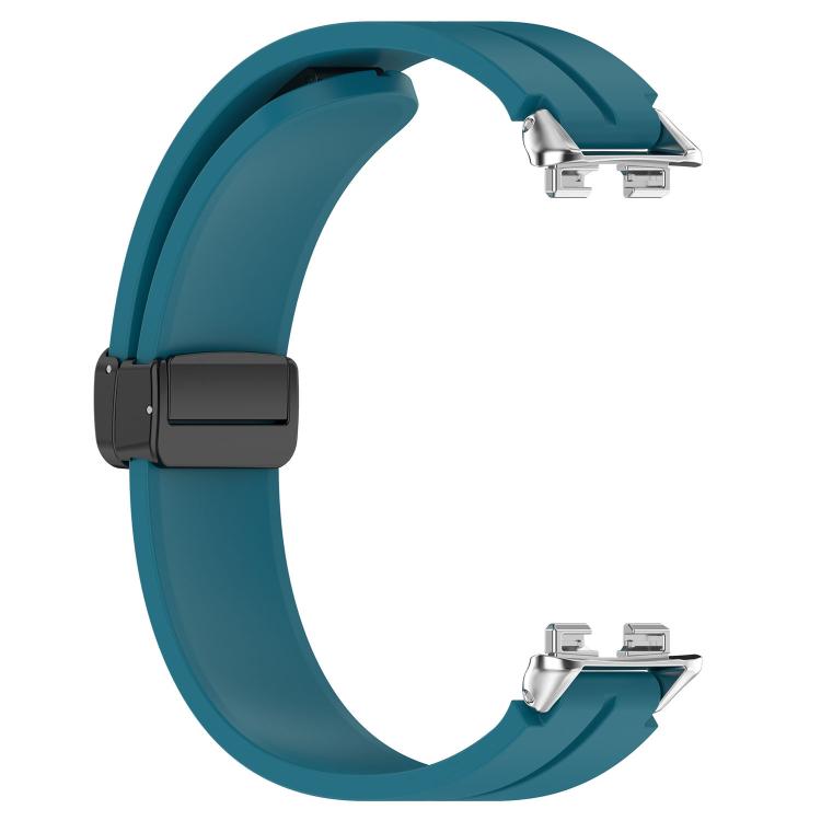 For Huawei Band 11 / Band 11 Pro Folding Magnetic Black Clasp Solid Color Silicone Watch Band