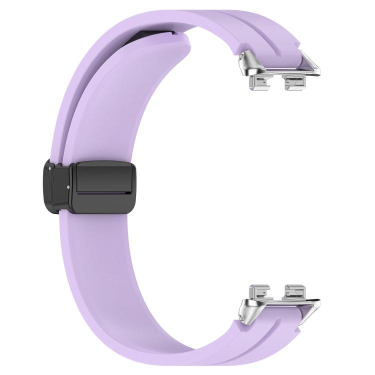 For Huawei Band 11 / Band 11 Pro Folding Magnetic Black Clasp Solid Color Silicone Watch Band