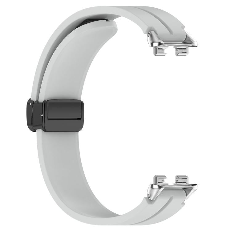 For Huawei Band 11 / Band 11 Pro Folding Magnetic Black Clasp Solid Color Silicone Watch Band