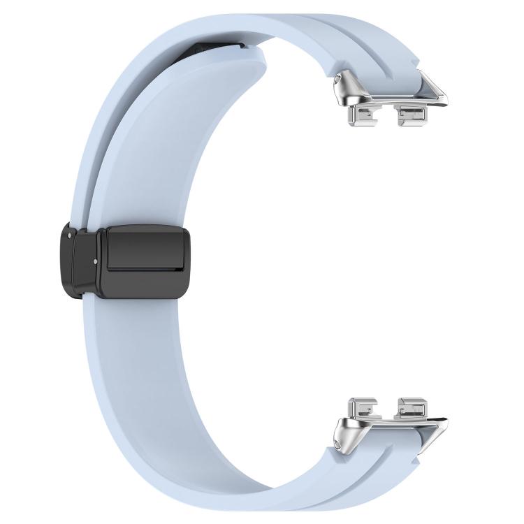 For Huawei Band 11 / Band 11 Pro Folding Magnetic Black Clasp Solid Color Silicone Watch Band