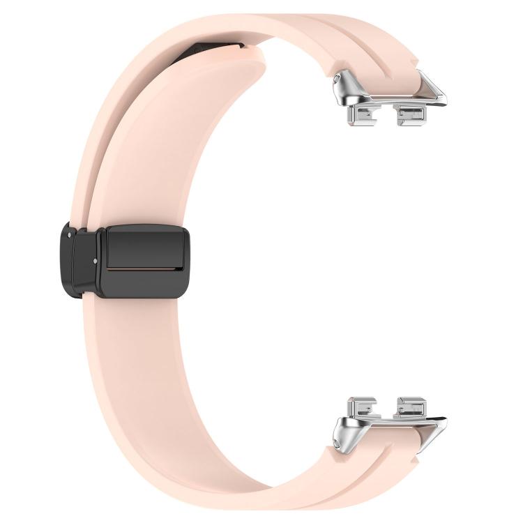 For Huawei Band 11 / Band 11 Pro Folding Magnetic Black Clasp Solid Color Silicone Watch Band