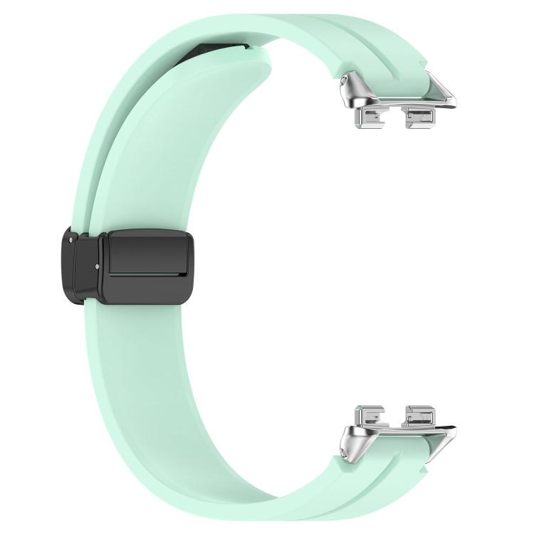 For Huawei Band 11 / Band 11 Pro Folding Magnetic Black Clasp Solid Color Silicone Watch Band
