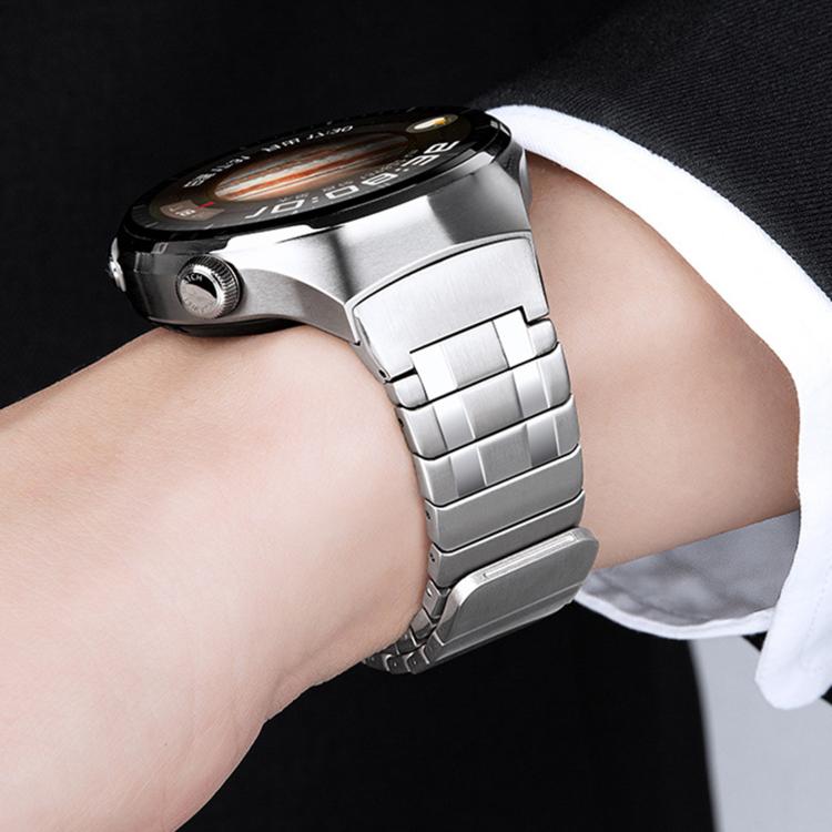 For Huawei Watch 4 Pro Seamless Press Button AP Style Magnetic Stainless Steel Watch Band