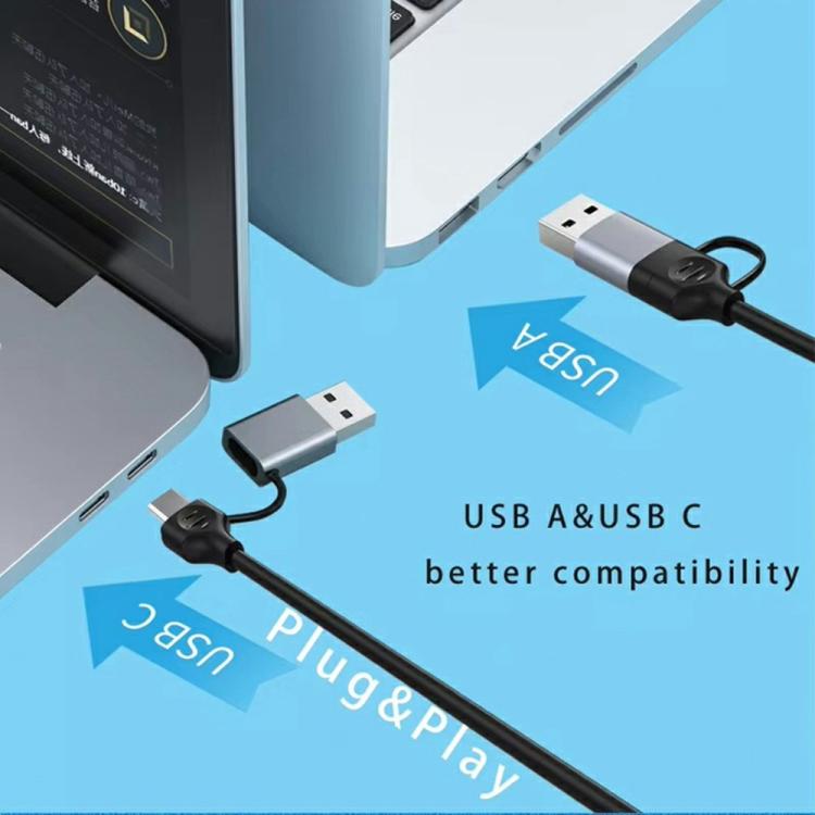 HC-78 USB-C / USB-A to USB3.0 / 2.0 RJ45 Network Card Splitter 4 in 1 Hub Ethernet Adapter
