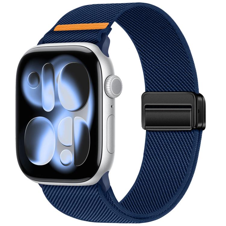 For Apple Watch 42mm / 41mm / 40mm / 38mm Double Magnetic Buckle Single-Stitched Nylon Watch Band