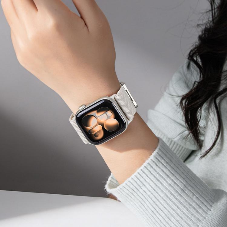 For Apple Watch 49mm / 46mm / 45mm / 44mm Double Magnetic Buckle Single-Stitched Nylon Watch Band