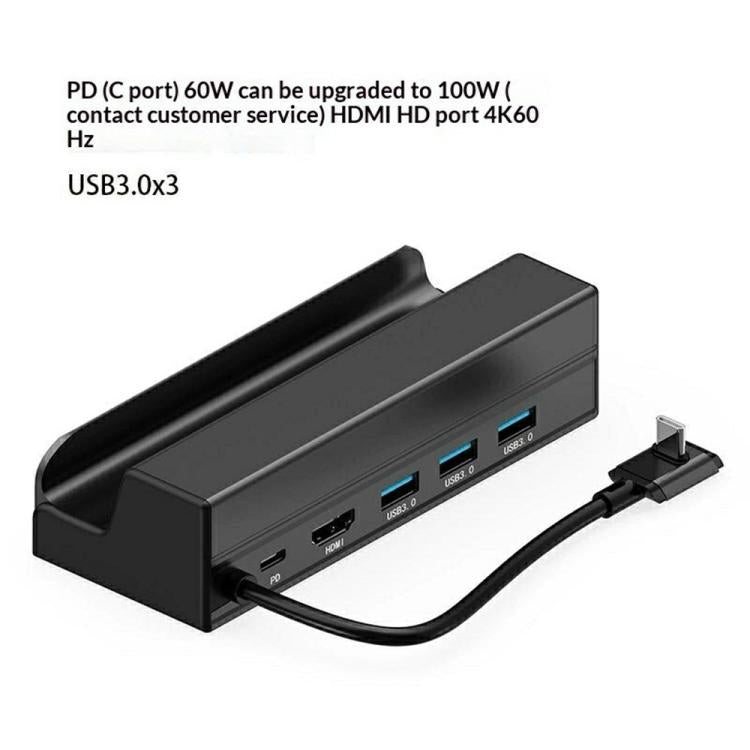 HC-86E 6 in 1 Gigabit Ethernet 4K HD PD 60W Charging Hub For Game Consoles