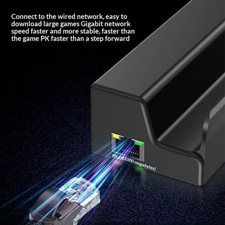 HC-86E 6 in 1 Gigabit Ethernet 4K HD PD 60W Charging Hub For Game Consoles