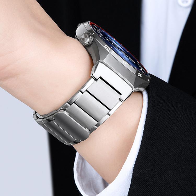 For Huawei Watch GT 6 Pro Seamless Press Button Three Beads Magnetic Stainless Steel Watch Band