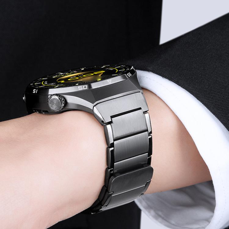 For Huawei Watch GT 6 Pro Seamless Press Button Three Beads Magnetic Stainless Steel Watch Band