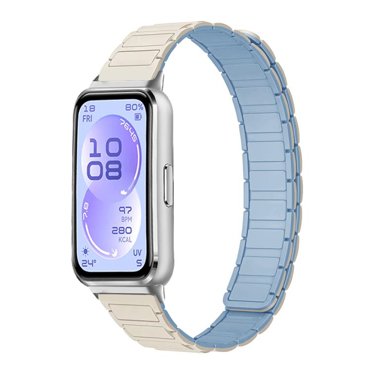For Huawei Band 11 / Band 11 Pro Tri-beads I-shaped Slim Magnetic Silicone Watch Band