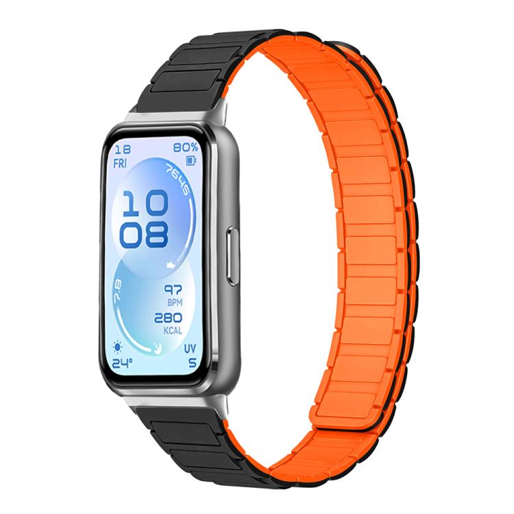 For Huawei Band 11 / Band 11 Pro Tri-beads I-shaped Slim Magnetic Silicone Watch Band